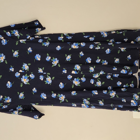 Old Navy Navy Blue Floral Dress Blue and White Flowers Women's Small Petite - Picture 4 of 4